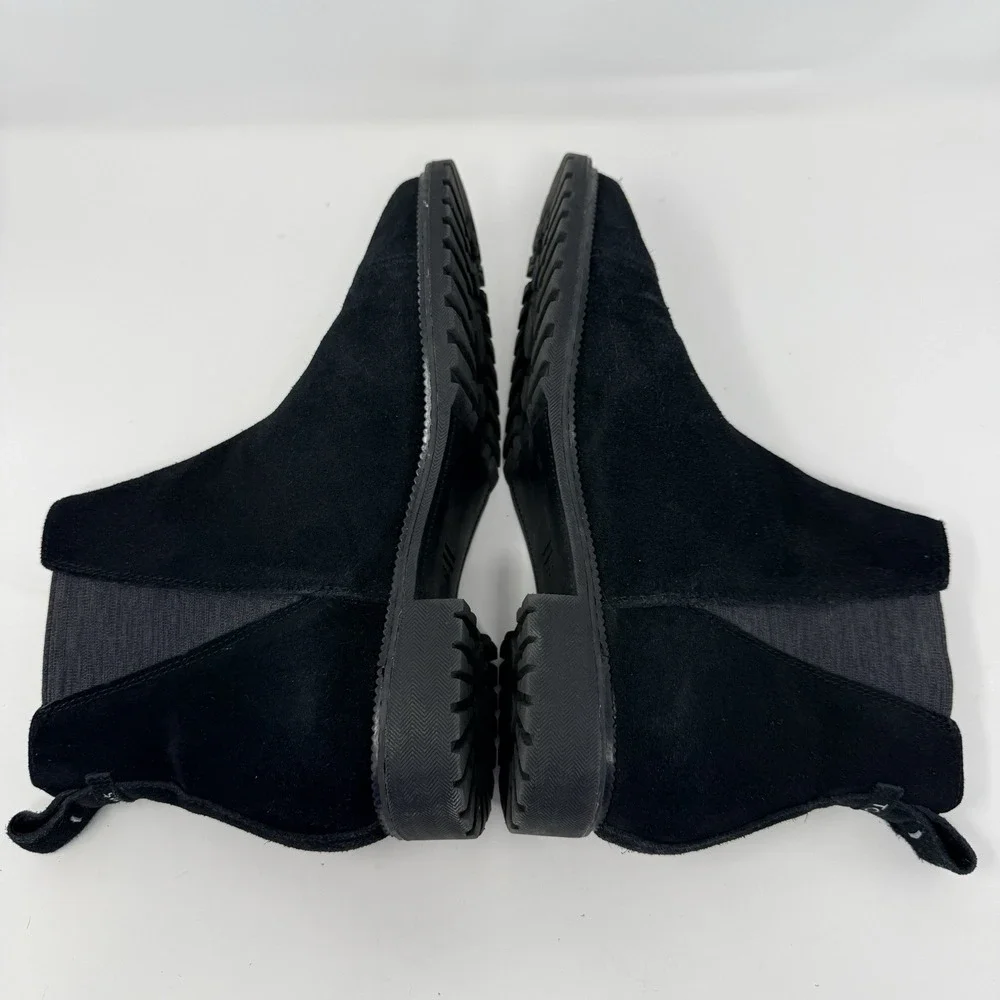 TOMS Cleo Chelsea‎ Boots Women 8.5 Black Suede Lug Sole Ankle Booties